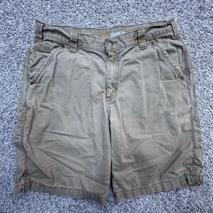 Carhartt Shorts Men 34 Force Relax‎ Fit Stretch Pockets Ripstop Workwear Tan